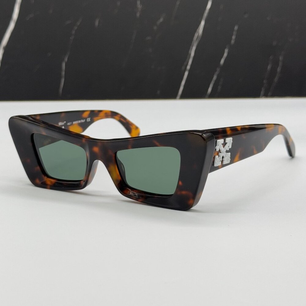 NEW OFF-WHITE SUNGLASSES, HAVANA CAT EYE WOMEN EYEWEAR OFF-WHITE ACCRA 055 BROWN